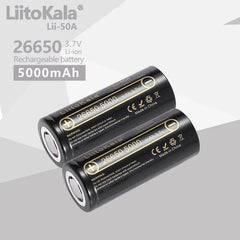 1-18pcs LiitoKala lii-50A 26650 5000mah lithium battery 3.7V 5000mAh - VirtuousWares.Store