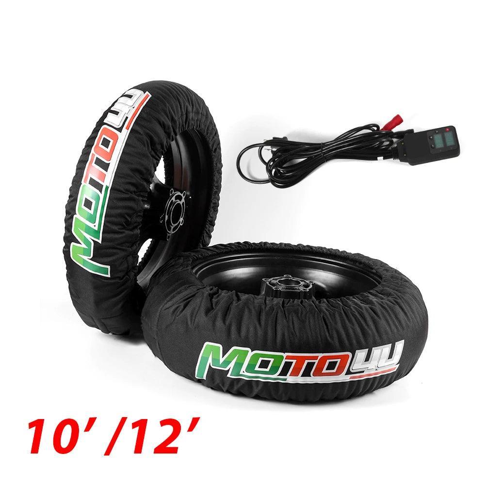 1 Pair 10' / 12' Front & Rear SCOOTER Tire Warmer Motorbike Tyre Warmer Electric Blanket Motorcycle Accessories - VirtuousWares.Store