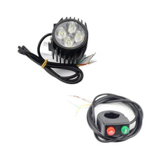 12-80V E-bike Front Lamp Light With Horn For Kugoo Electric Kick Scooter Electric Bicycle Led Headlights Cycling Part Accessory - VirtuousWares.Store