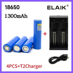 18650 Battery Rechargeable Battery 3.7V 18650 1300mAh Capacity Li-ion - VirtuousWares.Store