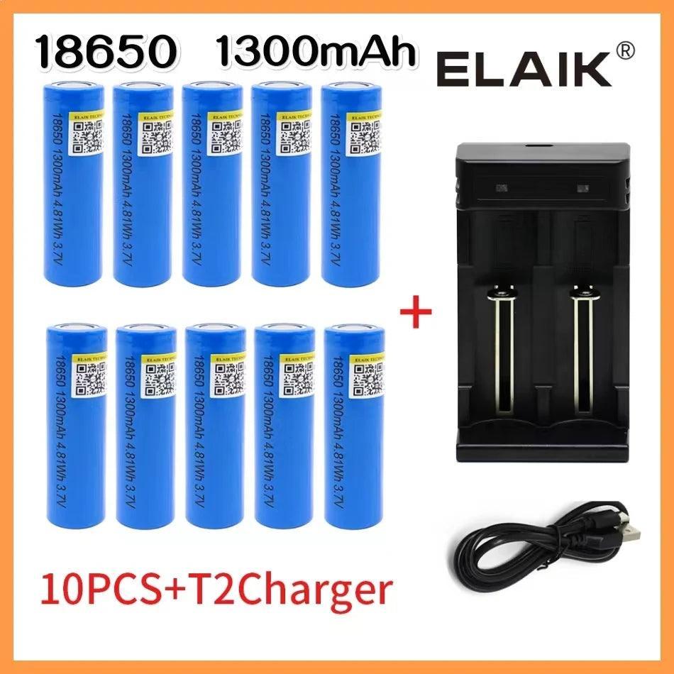 18650 Battery Rechargeable Battery 3.7V 18650 1300mAh Capacity Li-ion - VirtuousWares.Store