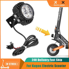 2 In 1 Led Headlights 12-80V Front Lamp Light With Horn For Kugoo M4 Pro Electric Kick Scooter Night Safety Front Light Lamp Par - VirtuousWares.Store
