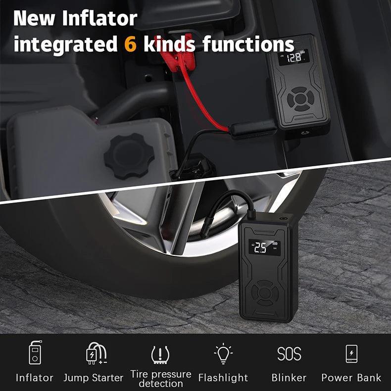 2 in 1 Portable Electric Tire Inflator Pump Power Bank Car Air - VirtuousWares.Store