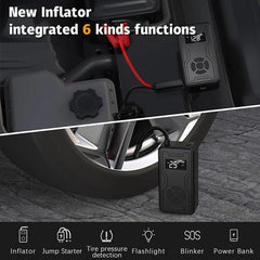 2 in 1 Portable Electric Tire Inflator Pump Power Bank Car Air - VirtuousWares.Store