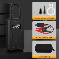 2 in 1 Portable Electric Tire Inflator Pump Power Bank Car Air - VirtuousWares.Store