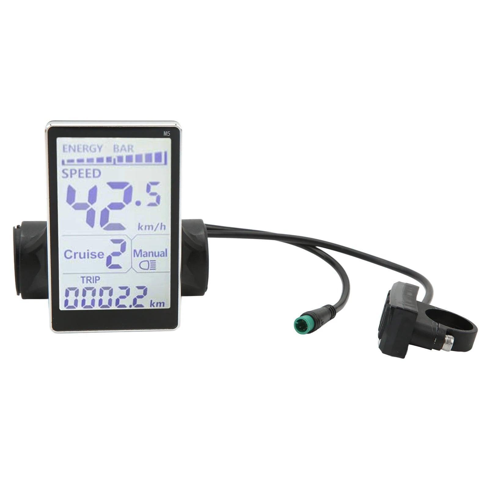 24V 36V 48V 60V Universal Electric Bike LCD Meter 5 Pin E-Scooter M5 LCD Panel Screen for 31.8 22.2mm Electric Bikes - VirtuousWares.Store