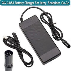 24V 3A 5A Battery Charger for Wheelchairs Jazzy Power Chair Pride - VirtuousWares.Store