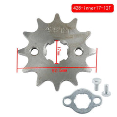 428# 17mm 10-19T Tooth Front Engine Sprocket for 50-160cc Orion Apollo - VirtuousWares.Store