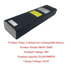 48V 21AH Rechargeable Lithium Battery pack 13S6P 1008Wh Built in BMS - VirtuousWares.Store