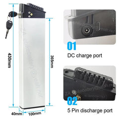 48V DCH 006 folding ebike batteries 14ah 12.8ah 10.4ah e-bike akku for - VirtuousWares.Store