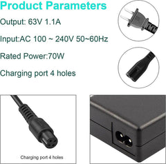 63V 2A 4 Prong Scooter Charger for Ninebot S/Mini PRO/Mini lite / L8 / - VirtuousWares.Store