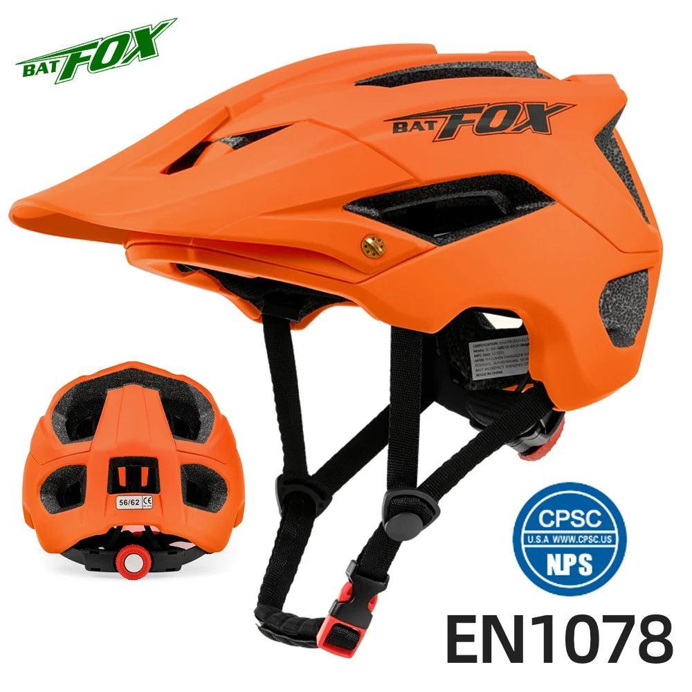 BATFOX NEW MTB Bike Helmet orange Bicycle Helmet Sports Safety men's Cycling helmets mountain bike casco mtb capacete ciclismo - VirtuousWares.Store