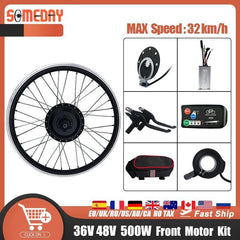 Electric Bike Conversion Kit 36V48V 500W Front Hub motor Wheel with KT LCD LED display For Ebike Conversion Kit Bicycle 16-29in - VirtuousWares.Store