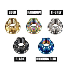 High-End M12 Titanium Alloy Fancy Flange Nut for ZERO 9 8X VSETT 8+ 9+ - VirtuousWares.Store
