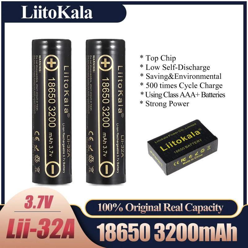 HK LiitoKala Lii-32A 3.7V 18650 3200mAh for MH1 10A Li-ion Battery - VirtuousWares.Store
