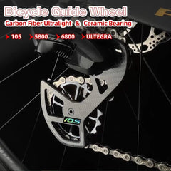 LTWOO Bicycle Ceramic Bearing Speed Carbon Fiber Pulley Wheel Rear - VirtuousWares.Store