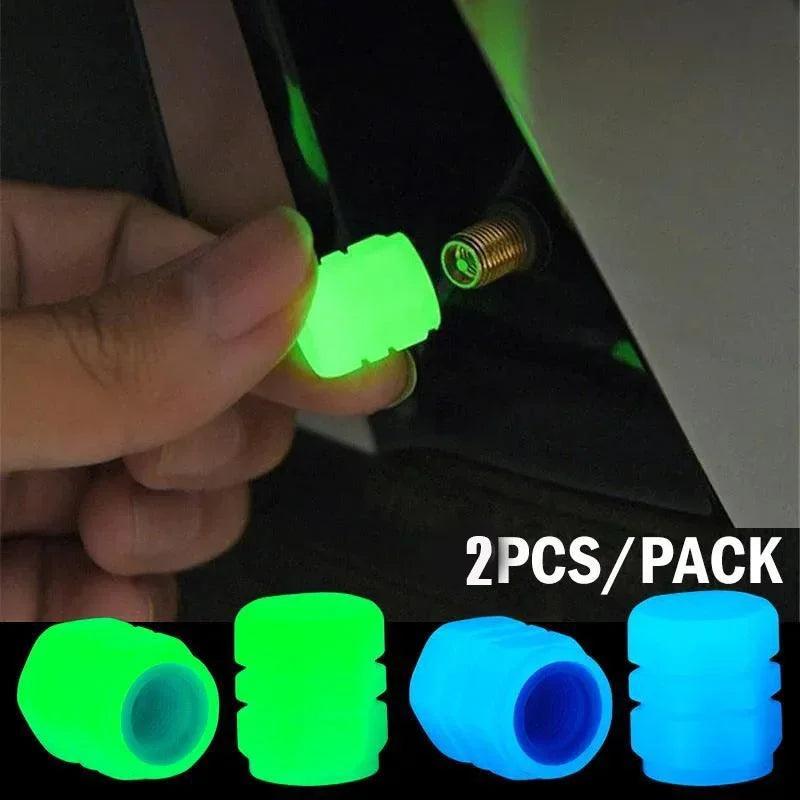 Luminous Night Glowing Motorcycle Wheel Tyre Valve Caps Decors For - VirtuousWares.Store