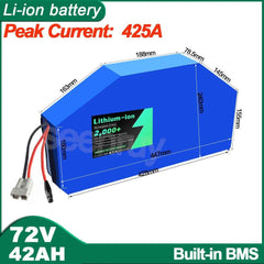 SEENRUY 72V 42AH Li-ion 10000W Triangle Lithium Polymer Frame Polygon - VirtuousWares.Store