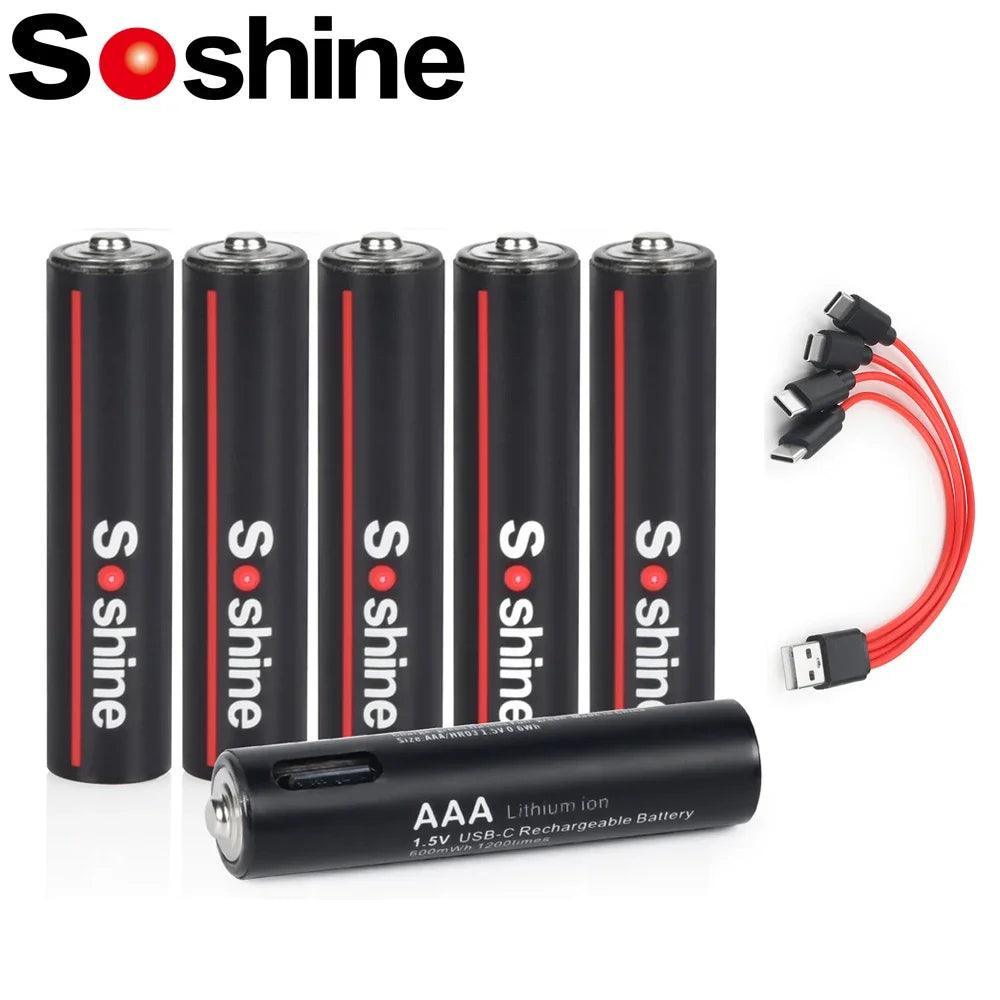Soshine USB Li-ion AAA Rechargeable Battery Aaa 1.5V 600mWh Lithium - VirtuousWares.Store