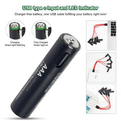 Soshine USB Li-ion AAA Rechargeable Battery Aaa 1.5V 600mWh Lithium - VirtuousWares.Store
