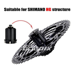 SUNSHINE Black Bicycle Freewheel MTB Bike Cassette K7 8/9/10/11/12 - VirtuousWares.Store