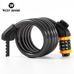 WEST BIKING Bicycle Cable Lock MTB Road Bike Security Steel Cable - VirtuousWares.Store