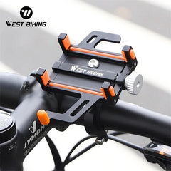 WEST BIKING Phone Holder Motorcycle Electric Scooter Cellphone Stand Aluminum Alloy CNC Smart Phone Bracket Bicycle Accessories - VirtuousWares.Store