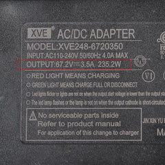 XVE GX16 3-Pin 67.2V 3.5A Fast Charger for 60V ZERO 10X VSETT 10+ - VirtuousWares.Store