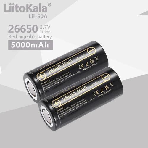 1-18pcs LiitoKala lii-50A 26650 5000mah lithium battery 3.7V 5000mAh - VirtuousWares.Store