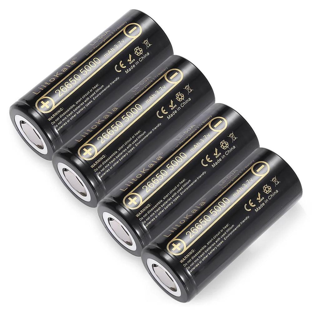 1-18pcs LiitoKala lii-50A 26650 5000mah lithium battery 3.7V 5000mAh - VirtuousWares.Store
