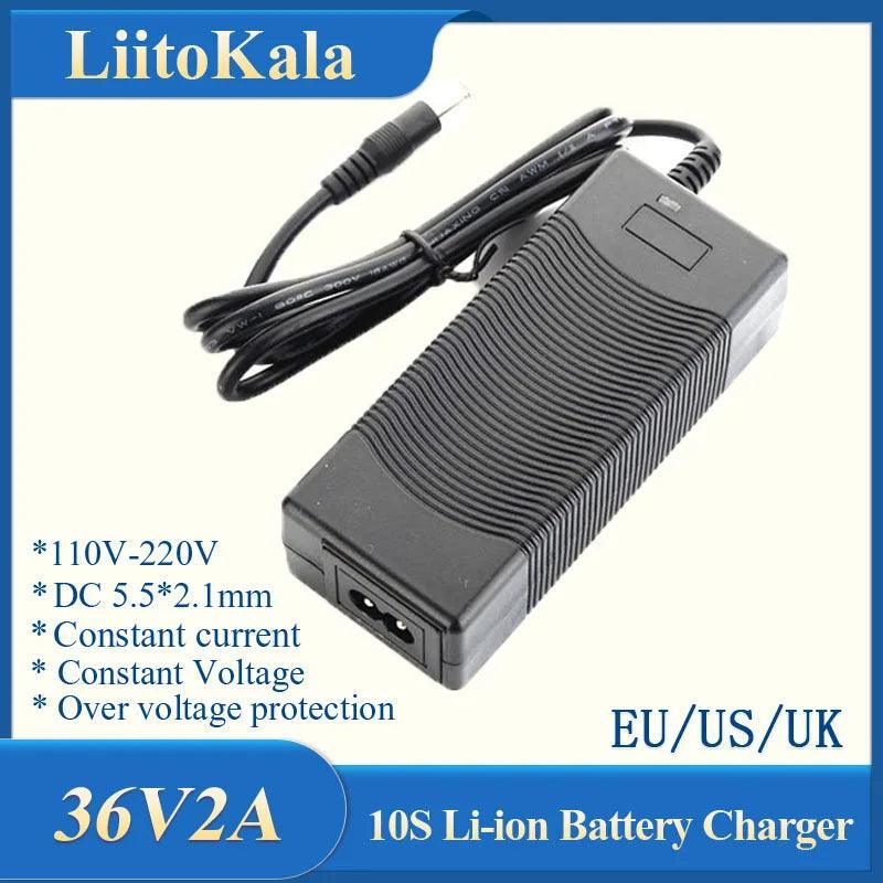 1-5pcs LiitoKala 10S 36V/42V 2A 18650 Charger 100-240V Input Lithium - VirtuousWares.Store