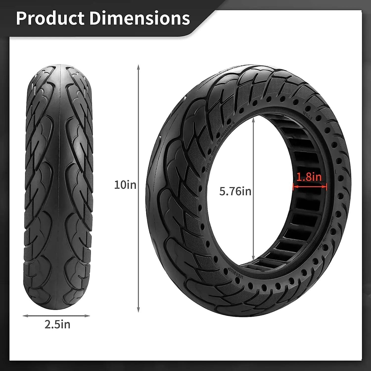 10*2.5 Solid Tire for Ninebot Max G30/inmotion L9/yume D4/gotrax Gmax - VirtuousWares.Store