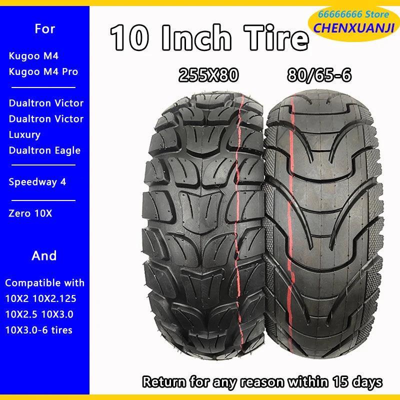 10 Inch Tires 10X3.0 80/65-6 255X80 for Kugoo M4 Dualtron VICTOR LUXURY EAGLE Speedway 4 Zero 10X Electric Scooters Minimotors - VirtuousWares.Store