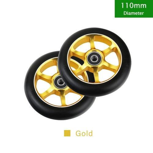 100mm Scooter Wheels Replacement With Bearings Aluminum Wear-resistant - VirtuousWares.Store