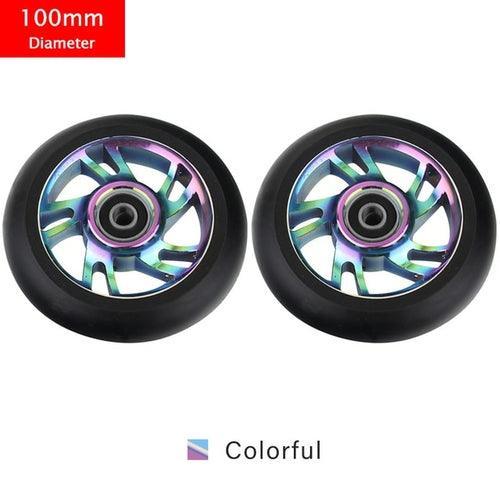 100mm Scooter Wheels Replacement With Bearings Aluminum Wear-resistant - VirtuousWares.Store