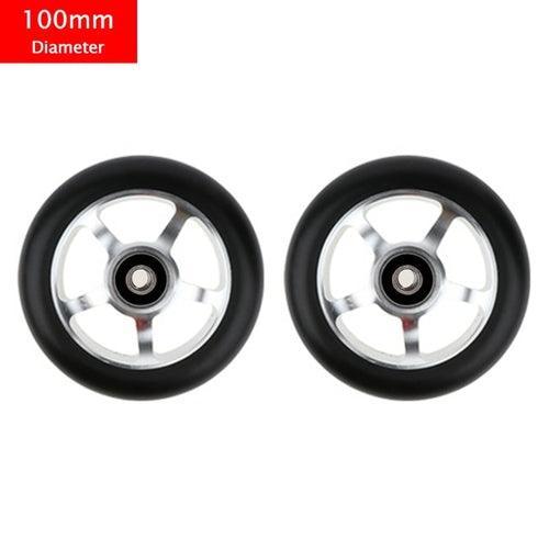 100mm Scooter Wheels Replacement With Bearings Aluminum Wear-resistant - VirtuousWares.Store