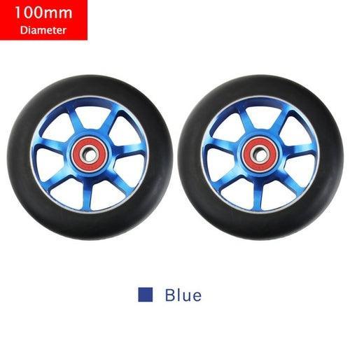 100mm Scooter Wheels Replacement With Bearings Aluminum Wear-resistant - VirtuousWares.Store