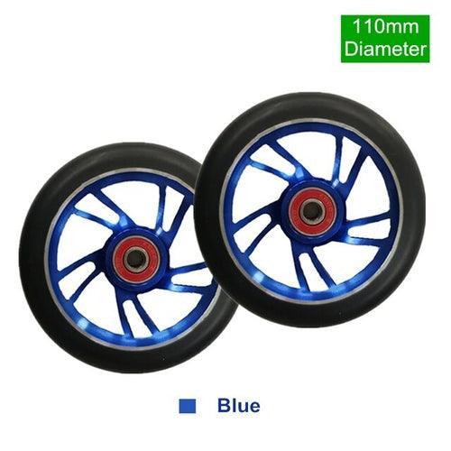 100mm Scooter Wheels Replacement With Bearings Aluminum Wear-resistant - VirtuousWares.Store