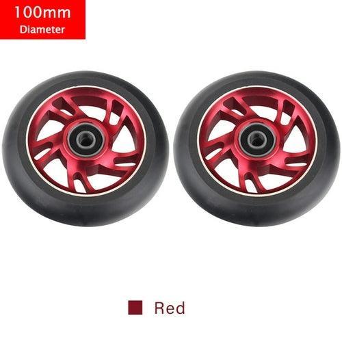 100mm Scooter Wheels Replacement With Bearings Aluminum Wear-resistant - VirtuousWares.Store