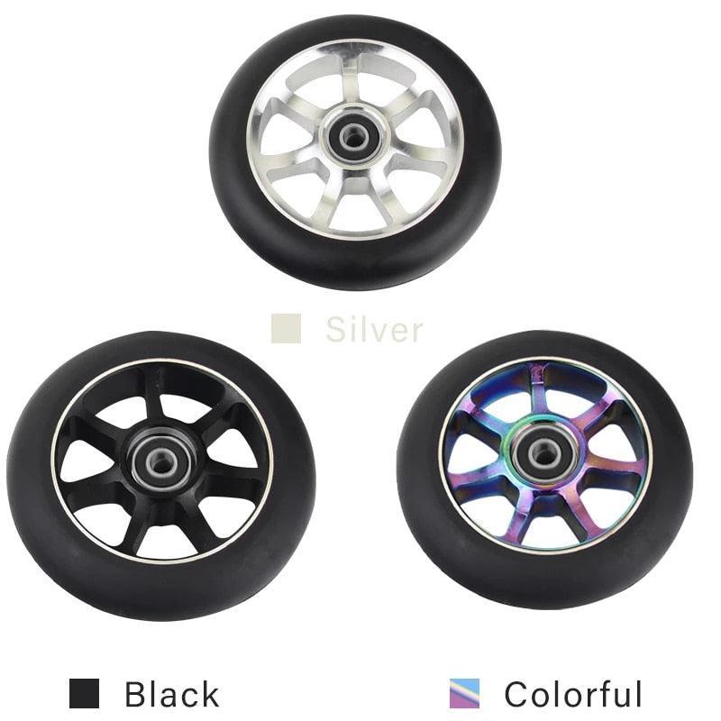 100mm Scooter Wheels Replacement With Bearings Aluminum Wear-resistant - VirtuousWares.Store