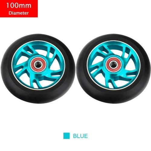 100mm Scooter Wheels Replacement With Bearings Aluminum Wear-resistant - VirtuousWares.Store