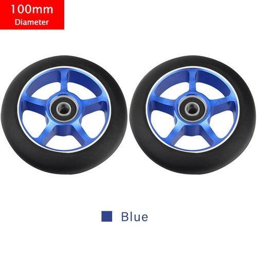 100mm Scooter Wheels Replacement With Bearings Aluminum Wear-resistant - VirtuousWares.Store