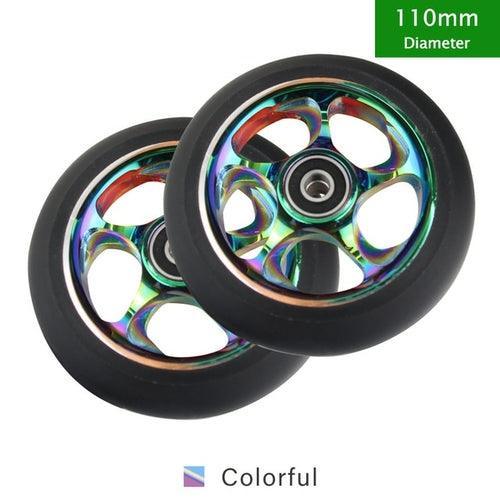 100mm Scooter Wheels Replacement With Bearings Aluminum Wear-resistant - VirtuousWares.Store