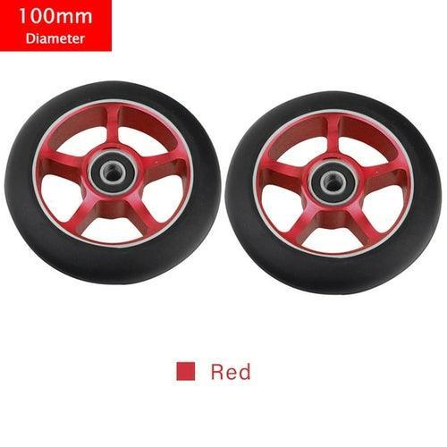 100mm Scooter Wheels Replacement With Bearings Aluminum Wear-resistant - VirtuousWares.Store