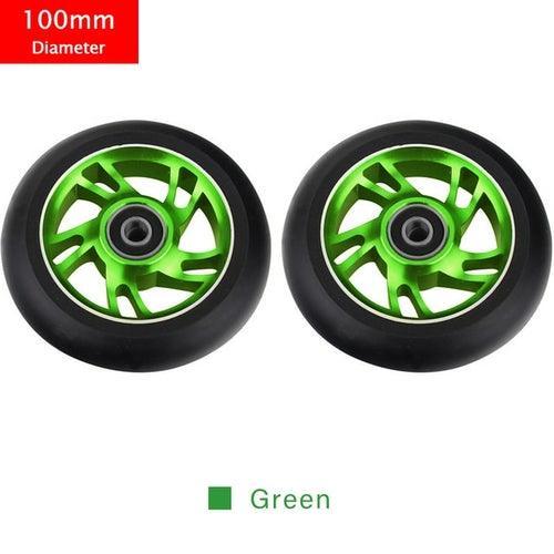 100mm Scooter Wheels Replacement With Bearings Aluminum Wear-resistant - VirtuousWares.Store