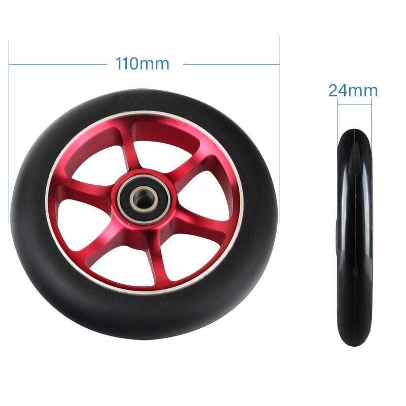 100mm Scooter Wheels Replacement With Bearings Aluminum Wear-resistant - VirtuousWares.Store