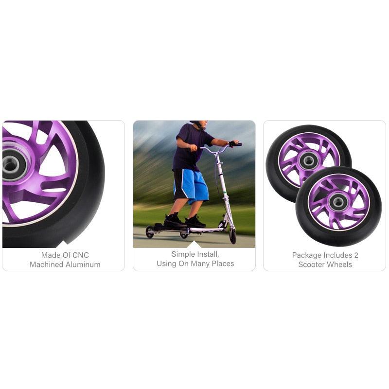 100mm Scooter Wheels Replacement With Bearings Aluminum Wear-resistant - VirtuousWares.Store