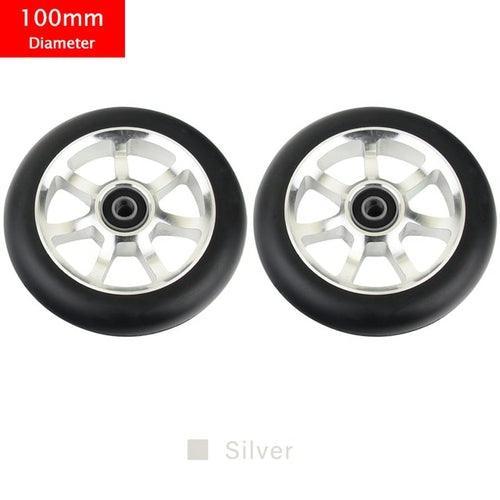 100mm Scooter Wheels Replacement With Bearings Aluminum Wear-resistant - VirtuousWares.Store