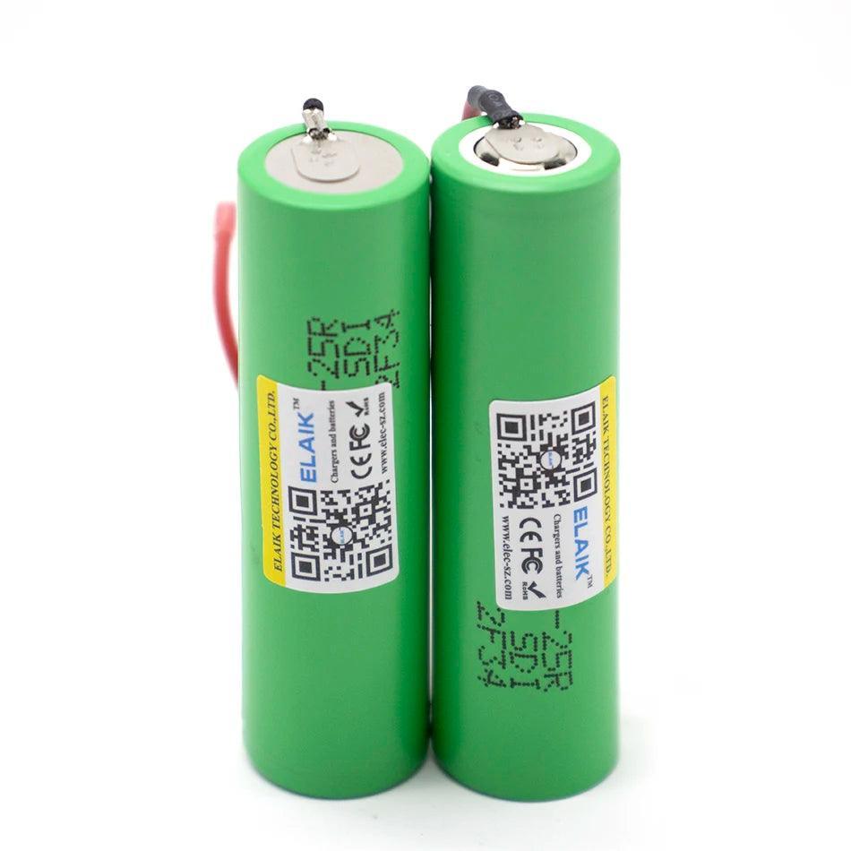100% Original INR18650-25R 2500mAh Brand ELAIK 18650 battery 2500mAh - VirtuousWares.Store