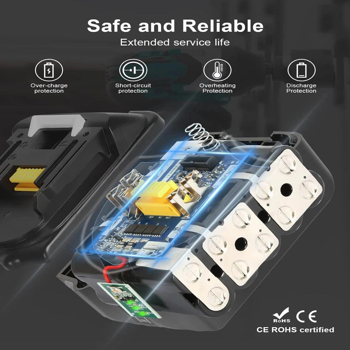 100% Original Makita 6Ah/5Ah/3Ah for Makita 18V Battery BL1830B BL1850B BL1850 BL1840 BL1860 BL1815 Replacement Lithium Battery - VirtuousWares.Store
